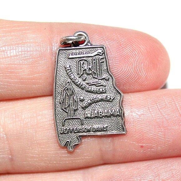 Vintage Sterling Silver Alabama State Charm - Picture 5 of 5